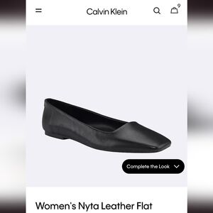 Calvin Klein square toe leather ballet flats